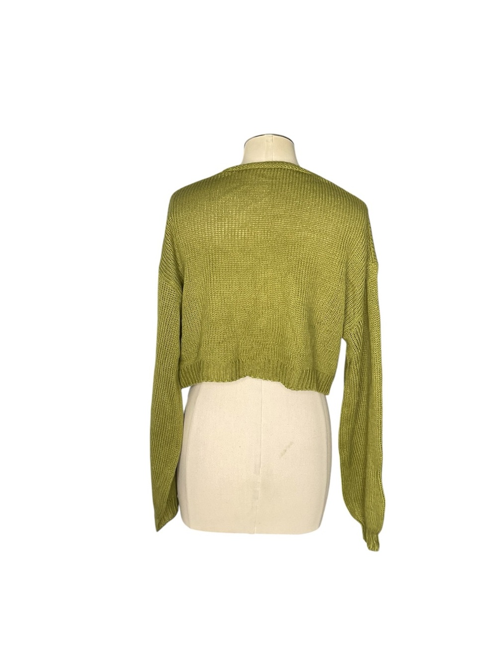Romwe Mushroom Frog Cardigan Cropped Green Cottagecore Knit M - Picture 3 of 7